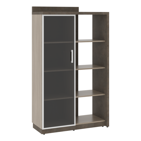 Шкаф СФ-534181 Бетон чикаго тем F187 ST9/Дрифтвуд H3090/Графит\Черный 1037х454,5х1770 WOOD&STONE