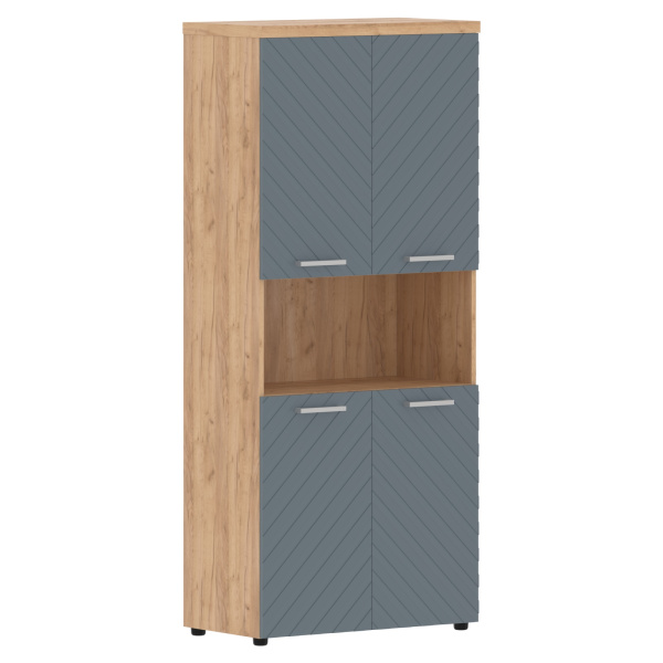 Шкаф с комплектами малых дверей и топом TLHC 85.4 Серо-голубой/Дуб Бофорд Z 854х452х1968 TORR LUX