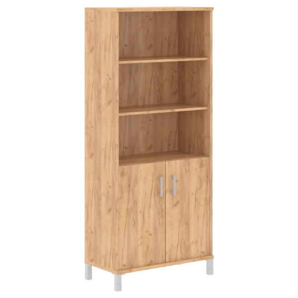 Шкаф высокий с глухими малыми дверьми B 430.2 Дуб Бофорд 900х450х2054 BORN