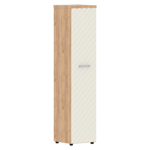 Шкаф колонка с глухой дверью и топом TLHC 42.1(L) Латте/Дуб Бофорд Z 430х452х1968 TORR LUX