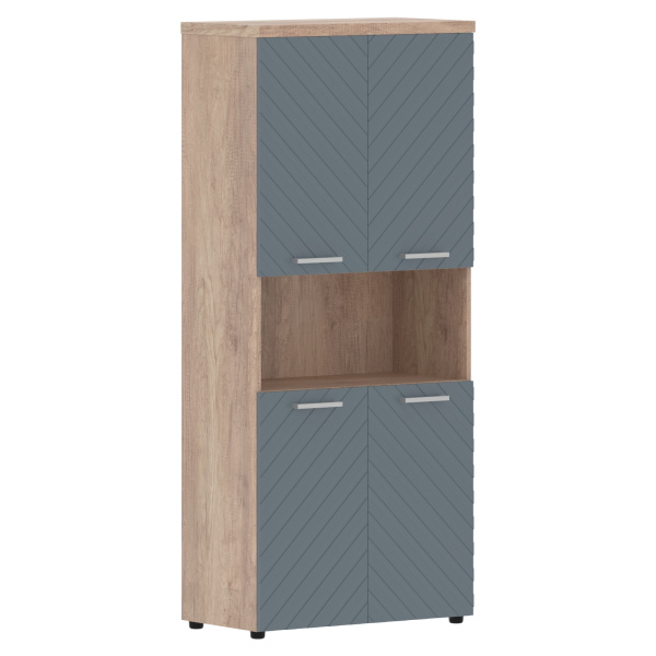 Шкаф с комплектами малых дверей и топом TLHC 85.4 Серо-голубой/Дуб Каньон Z 856х450х1968 TORR LUX