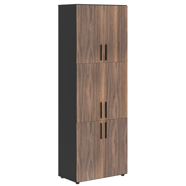 Шкаф высокий широкий VRHCS 80.8 Американский орех/Яшма черный 800х430х2253 VELION VENEER