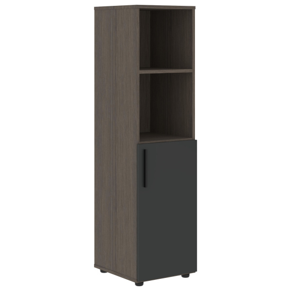 Шкаф средний узкий VMCS 40.5 Яшма черный/Дуб Сильвер 400х430х1517 VELION