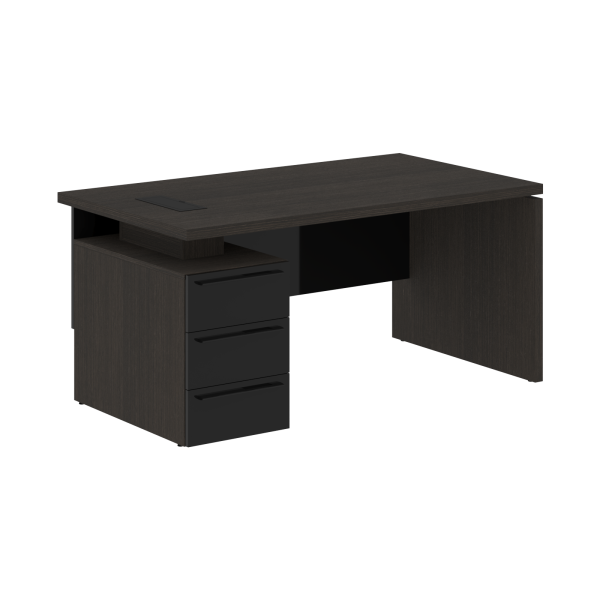 Стол письменный СП-064-25-06(L) Дуб Мореный/Черный глянец 1600х900х750 KANON