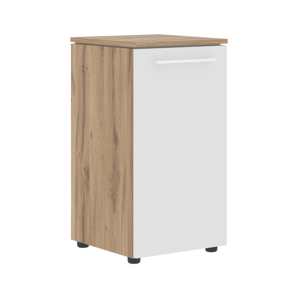 Шкаф колонка с глухой малой дверью MLC 42.1 Белый/Дуб Денвер светлый 429х423х821 MORRIS TREND