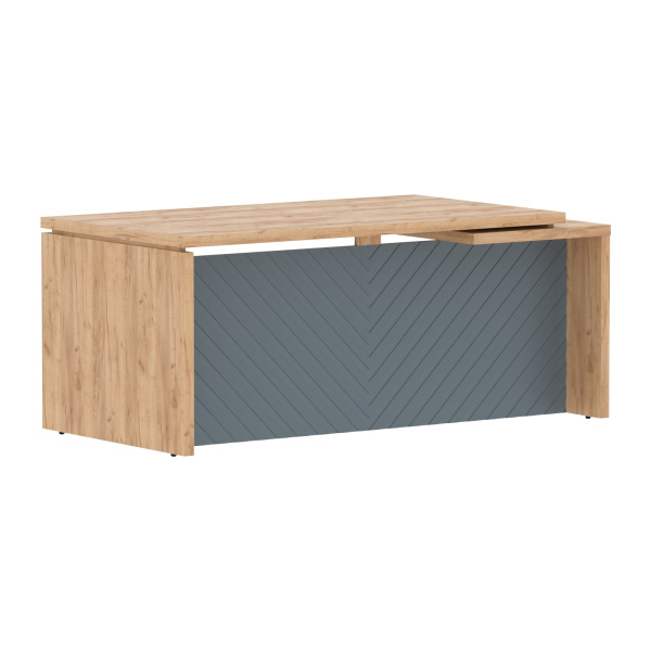 Стол руководителя TLCT 189(L) Дуб Бофорд Z/Серо-голубой 1800х900х750 TORR LUX