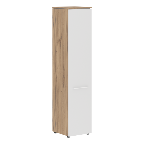 Шкаф колонка с глухой дверью MHC 42.1 Белый/Дуб Денвер светлый 429х423х1956 MORRIS TREND