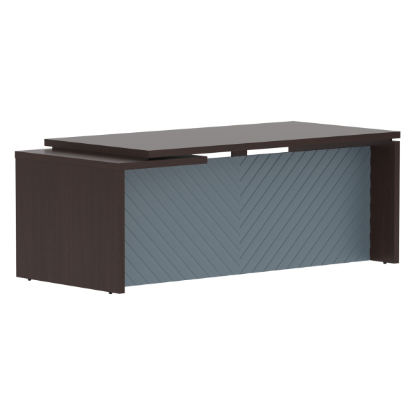 Стол руководителя TLCT 209(R) Венге Магия Z/Серо-голубой 2000х900х750 TORR LUX