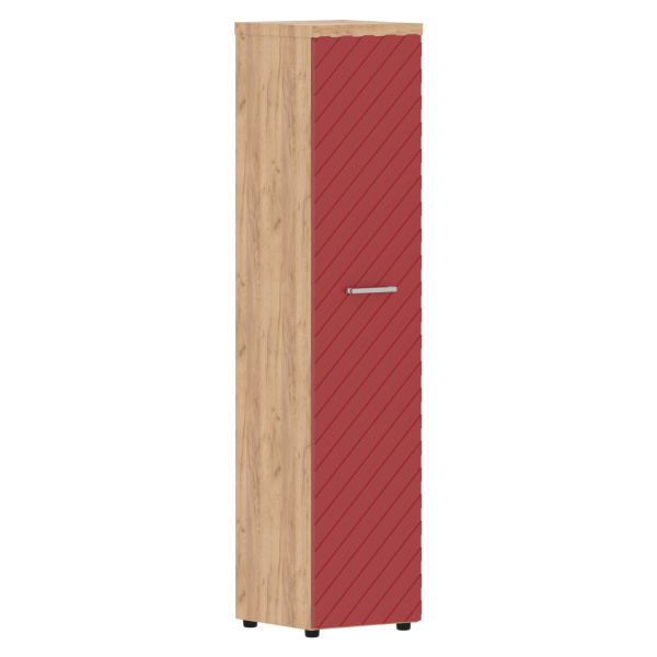 Шкаф колонка с глухой дверью и топом TLHC 42.1(L) Красный/Дуб Бофорд Z 430х452х1968 TORR LUX