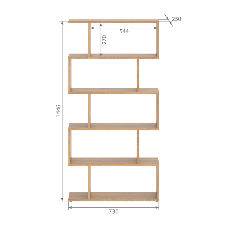 Стеллаж SH 7346 Дуб Сонома светлый 730х250х1416 COMP