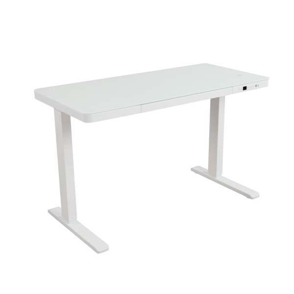 Стол письменный с подъемным механизмом и стеклянной столешницей WT001 Белый/Белый 1200х600х750-1200  Стол письменный с подъемным механизмом и стеклянной столешницей WT001 Белый/Белый 1200х600х750-1200