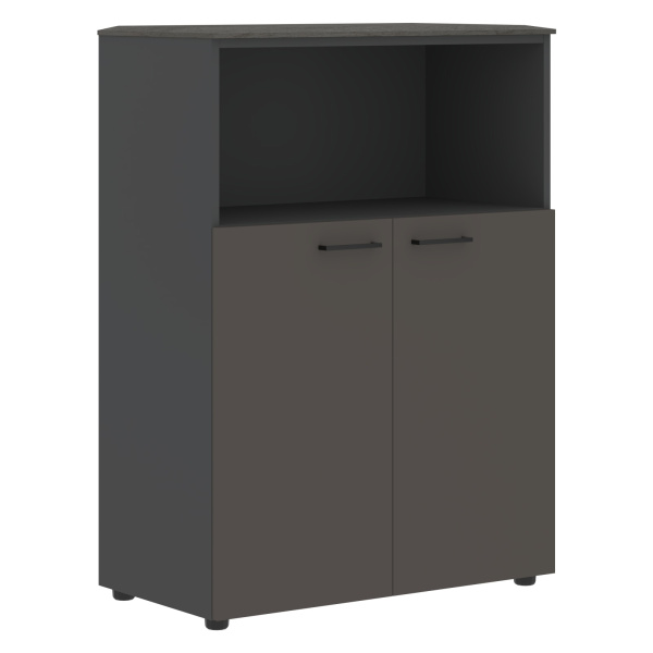 Шкаф с глухими малыми дверьми и топом JMC 85.3 Орех Мокко/Мокко/Антрацит 856х452х1184 JAY