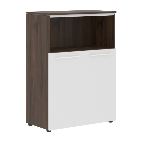 Шкаф с глухими малыми дверьми MMC 85.3 Белый/Дуб Денвер темный 854х423х1188 MORRIS TREND