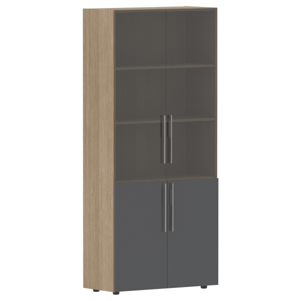 Шкаф комбинированный СП-064-25-16 Серый глянец/Дуб Натуральный 900х450х2010 KANON