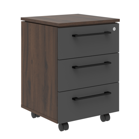 Тумба мобильная MMC-3D.A Антрацит/Дуб Денвер темный 465х450х652 MORIS TREND 