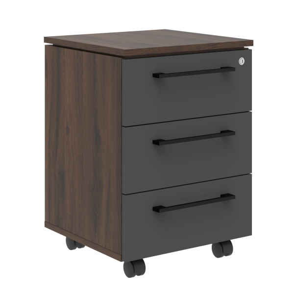 Тумба мобильная MMC-3D.A Антрацит/Дуб Денвер темный 465х450х652 MORIS TREND 