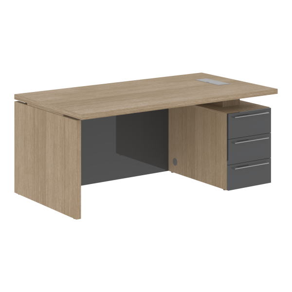 Стол письменный СП-064-25-25(R) Дуб Натуральный/Серый глянец 1800х900х750 KANON