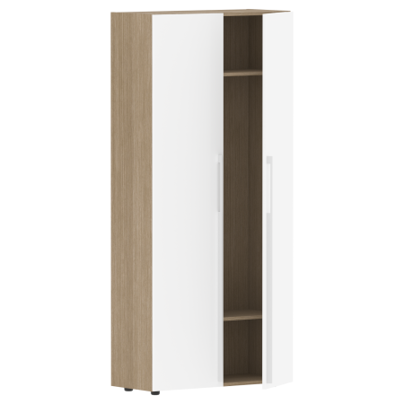 Гардероб СП-064-25-13 Белый глянец/Дуб Натуральный 900х450х2010 KANON