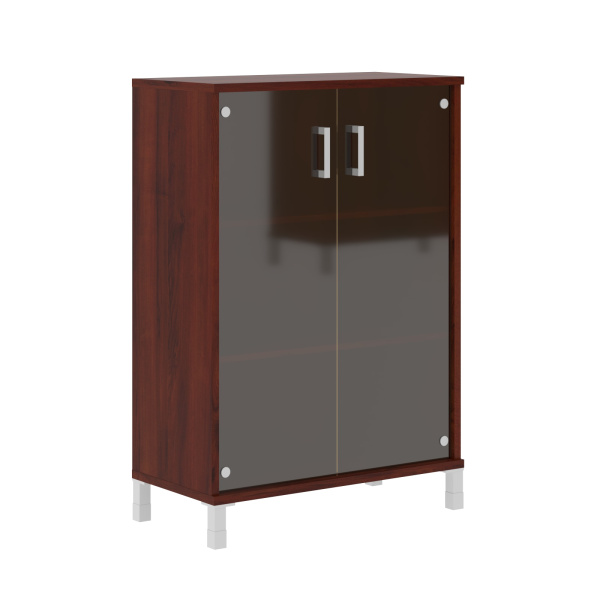 Шкаф средний со стеклянными дверьми B 420.8 Бургунди 900х450х1286 BORN