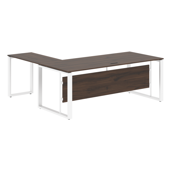 Стол руководителя угловой ECT 2019 Дуб Денвер темный/Белый 1800х1900х750 ENIO