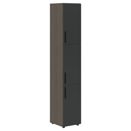 Шкаф высокий узкий VHCS 40.8 Яшма черный/Дуб Сильвер 400х430х2253 VELION