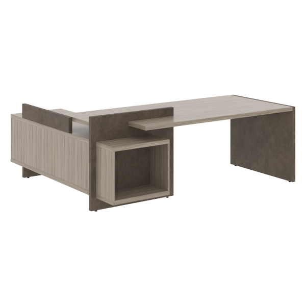 Стол СФ-531202 Дрифтвуд /Бетон чикаго темно-серый 2200х1996х840 WOOD&STONE