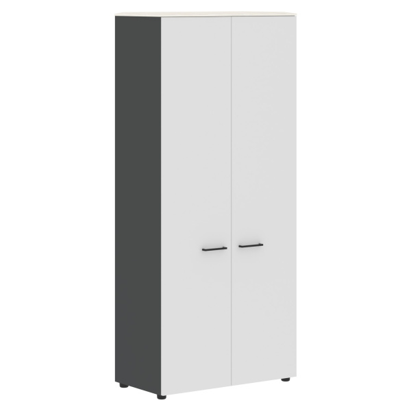 Шкаф с глухими дверьми и топом JHC 85.1 Ясень белый/Белый/Антрацит 856х452х1949 JAY