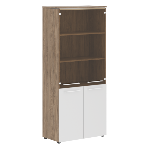 Шкаф комбинированный MHC 85.2 Белый/Кария Пальмира 854х423х1956 MORRIS TREND