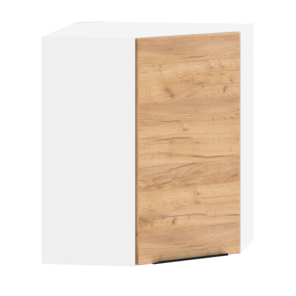 Шкаф угловой навесной с полкой MCHP 6072.1A Дуб Бофорд/Белый 600х600х720 CORSICA
