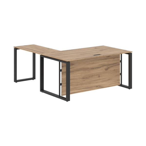 Стол руководителя ECT 1619H Дуб Денвер светлый/Антрацит 1600х1900х750 ENIO