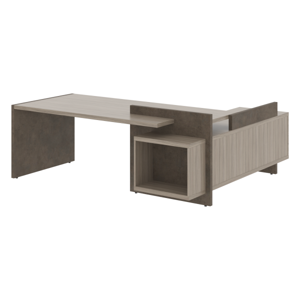 Стол СФ-531201 Дрифтвуд/Бетон чикаго темно-серый 2200х1996х840 WOOD&STONE