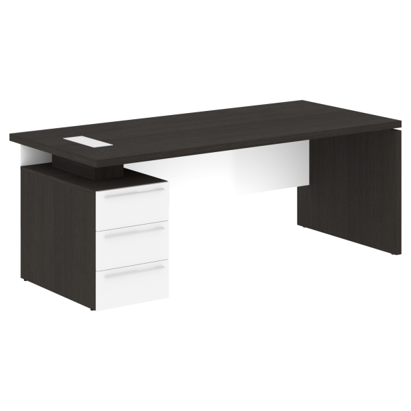 Стол письменный СП-064-25-05(L) Дуб Мореный/Белый глянец 2000х900х750 KANON