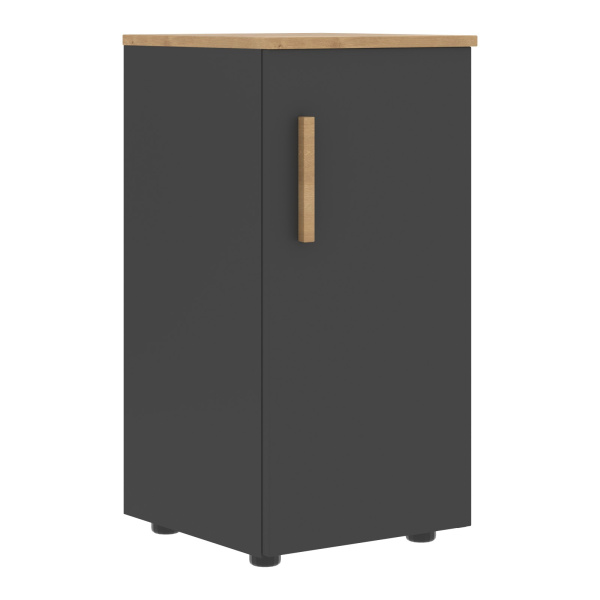 Шкаф колонка с малой дверью (R) и топом FLC 40.1(R) Черный графит/Дуб Гамильтон 404х429х818 FORTA