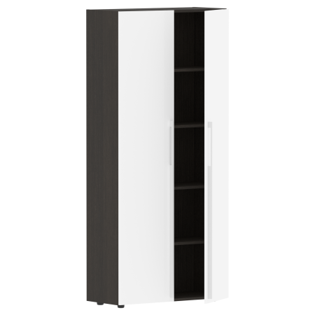 Шкаф высокий глухой СП-064-25-14 Белый глянец/Дуб Мореный 900х450х2010 KANON