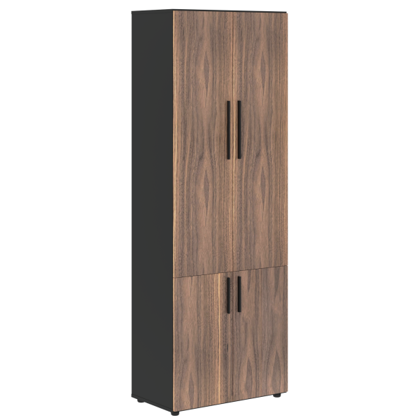 Шкаф высокий широкий VRHCS 80.3 Американский орех/Яшма черный 800х430х2253 VELION VENEER
