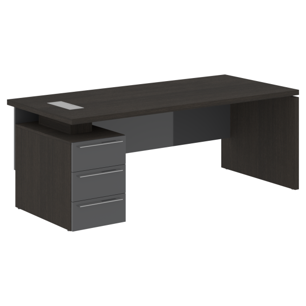 Стол письменный СП-064-25-05(L) Дуб Мореный/Серый глянец 2000х900х750 KANON