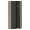 Шкаф высокий глухой СП-064-25-14 Черный глянец/Дуб Натуральный 900х450х2010 KANON