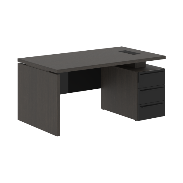 Стол письменный СП-064-25-06(R) Дуб Мореный/Черный глянец 1600х900х750 KANON