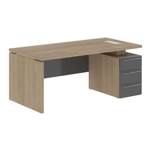 Стол письменный СП-064-25-04(R) Дуб Натуральный/Серый глянец 1800х900х750 KANON
