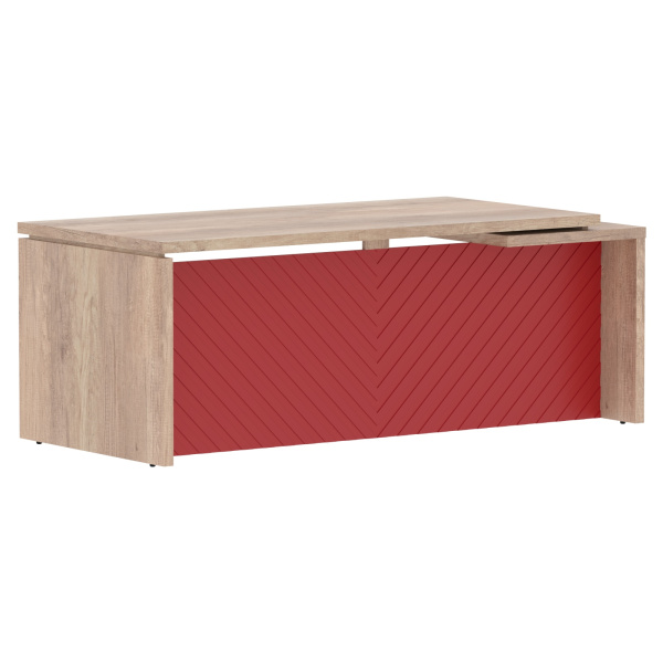 Стол руководителя TLCT 209(L) Дуб Каньон Z/Красный 2000х900х750 TORR LUX