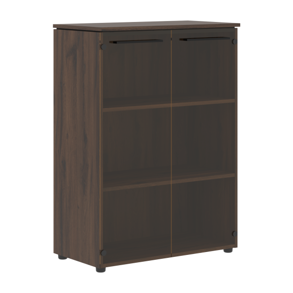 Шкаф со стеклянными дверьми MMC 85.2 Антрацит/Дуб Денвер темный 854х423х1188 MORRIS TREND