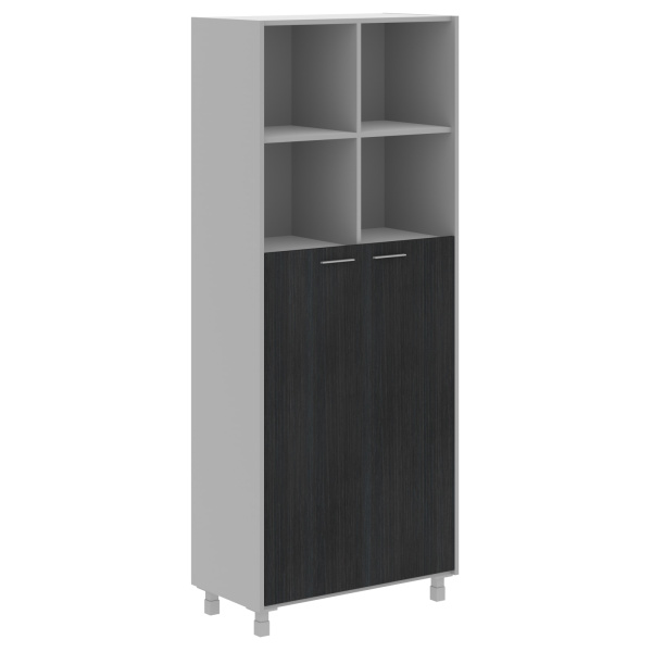 Шкаф с глухими средними дверьми OHC 87.6 Дуб Юкон Модерн/Металлик 874х450х2147 OFFIX NEW