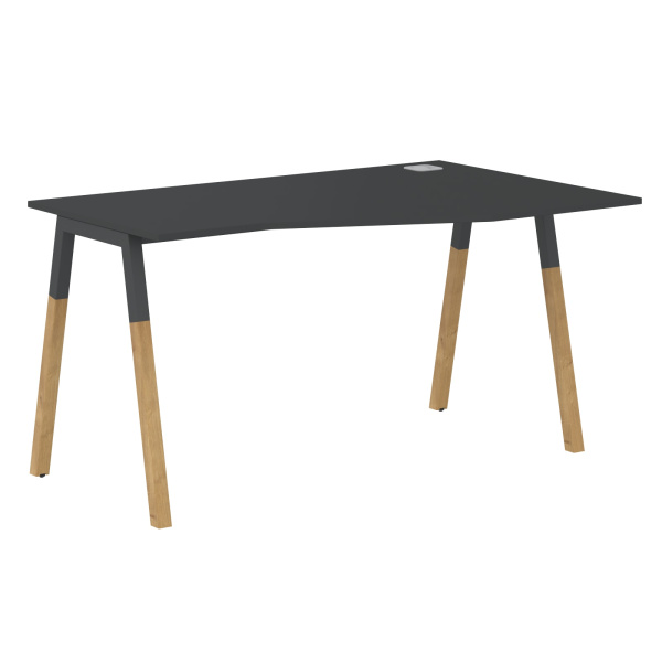 Стол FCT 1367(R) Черный графит/Антрацит-Бук 1380х900(670)х733 FORTA