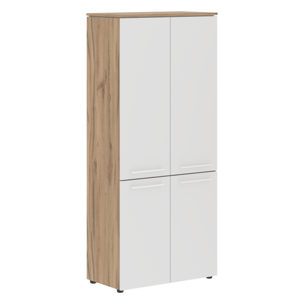 Шкаф с глухими средними и малыми дверьми MHC 85.3 Белый/Дуб Денвер светлый 854х423х1956 MORRIS TREND