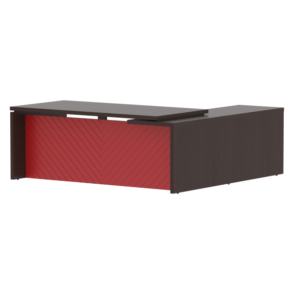 Стол руководителя TLCT 2020(L) Венге Магия Z/Красный 2000х2000х750 TORR LUX