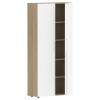 Шкаф высокий глухой СП-064-25-14 Белый глянец/Дуб Натуральный 900х450х2010 KANON