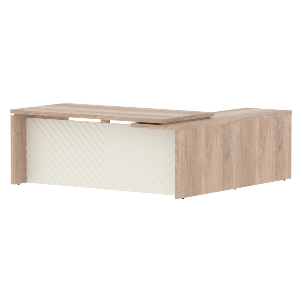 Стол руководителя TLCT 2020(L) Дуб Каньон Z/Латте 2000х2000х750 TORR LUX