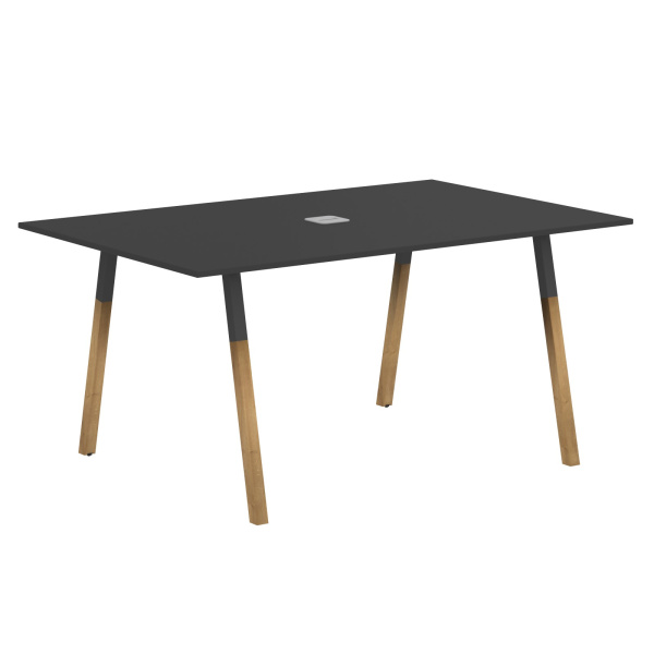 Стол переговорный прямоугольный FSCT 1510 Черный графит/Антрацит-Бук 1580х1020х733 FORTA