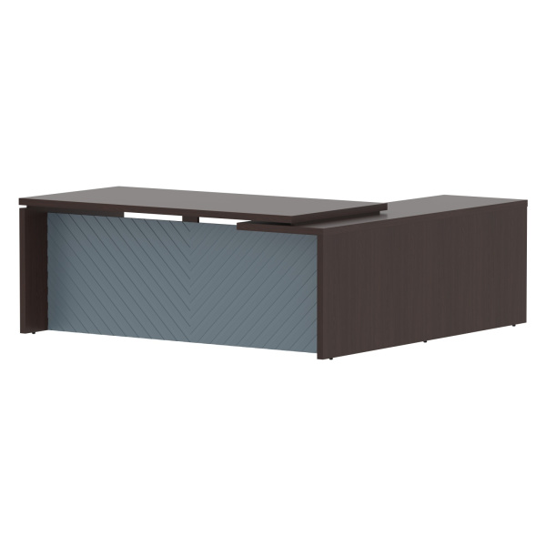 Стол руководителя TLCT 2020(L) Венге Магия Z/Серо-голубой 2000х2000х750 TORR LUX