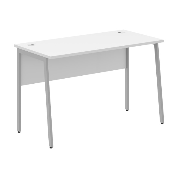 Стол прямой СП-2.1P Белый/Алюминий 1200х608х755 IMAGO PLUS